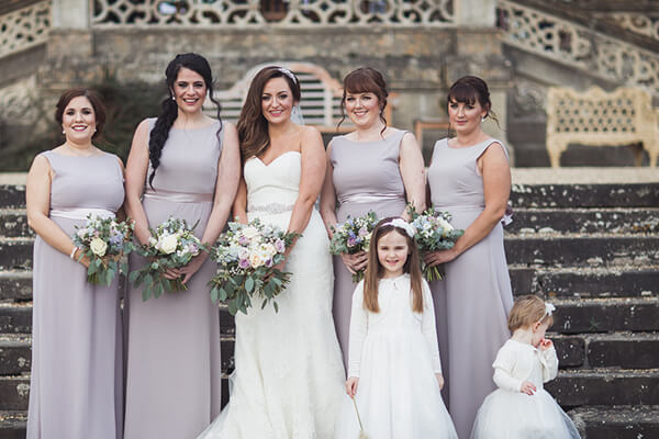 The beautiful bride and her bridesmaids