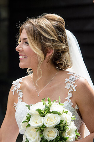 Tania's beautiful dress and flowers